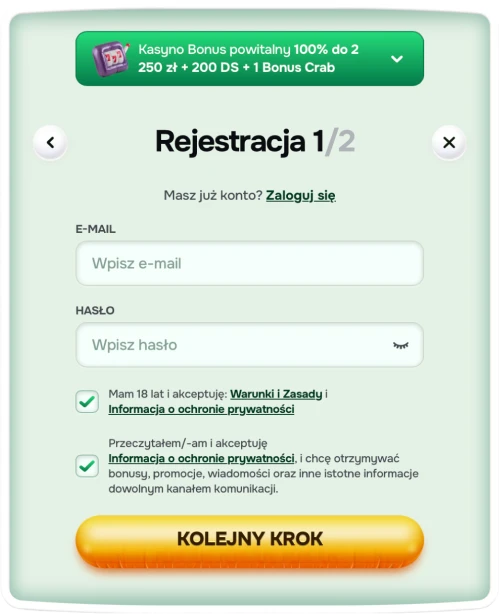 Casinolo rejestracja